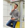 imageCOOFANDY Mens Hooded Sweatshirt Long Sleeve Quilted Sweatshirt Casual Fashion Pullover Hoodies with PocketGrey