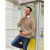 imageCOOFANDY Mens Hooded Sweatshirt Long Sleeve Quilted Sweatshirt Casual Fashion Pullover Hoodies with PocketKhaki