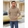 imageCOOFANDY Mens Hooded Sweatshirt Long Sleeve Quilted Sweatshirt Casual Fashion Pullover Hoodies with PocketKhaki