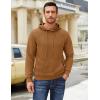 imageCOOFANDY Mens Hooded Sweatshirt Long Sleeve Quilted Sweatshirt Casual Fashion Pullover Hoodies with PocketLight Brown
