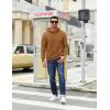 imageCOOFANDY Mens Hooded Sweatshirt Long Sleeve Quilted Sweatshirt Casual Fashion Pullover Hoodies with PocketLight Brown