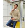 imageCOOFANDY Mens Hooded Sweatshirt Long Sleeve Quilted Sweatshirt Casual Fashion Pullover Hoodies with PocketLight Khaki