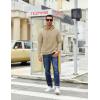 imageCOOFANDY Mens Hooded Sweatshirt Long Sleeve Quilted Sweatshirt Casual Fashion Pullover Hoodies with PocketLight Khaki