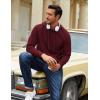 imageCOOFANDY Mens Hooded Sweatshirt Long Sleeve Quilted Sweatshirt Casual Fashion Pullover Hoodies with PocketWine Red