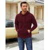 imageCOOFANDY Mens Hooded Sweatshirt Long Sleeve Quilted Sweatshirt Casual Fashion Pullover Hoodies with PocketWine Red
