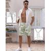 imageCOOFANDY Mens Linen Shorts Elastic Waist Drawstring Shorts Casual Summer Beach ShortsAgreenpalm Leaf