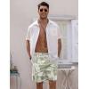 imageCOOFANDY Mens Linen Shorts Elastic Waist Drawstring Shorts Casual Summer Beach ShortsAgreenpalm Leaf