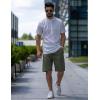 imageCOOFANDY Mens Linen Shorts Elastic Waist Drawstring Shorts Casual Summer Beach ShortsArmy Green