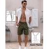 imageCOOFANDY Mens Linen Shorts Elastic Waist Drawstring Shorts Casual Summer Beach ShortsArmy Green