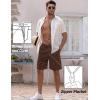 imageCOOFANDY Mens Linen Shorts Elastic Waist Drawstring Shorts Casual Summer Beach ShortsBrown