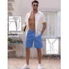 imageCOOFANDY Mens Linen Shorts Elastic Waist Drawstring Shorts Casual Summer Beach ShortsDark Blue