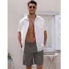 imageCOOFANDY Mens Linen Shorts Elastic Waist Drawstring Shorts Casual Summer Beach ShortsDark Grey
