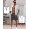 imageCOOFANDY Mens Linen Shorts Elastic Waist Drawstring Shorts Casual Summer Beach ShortsDark Grey