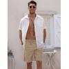 imageCOOFANDY Mens Linen Shorts Elastic Waist Drawstring Shorts Casual Summer Beach ShortsDark Khaki