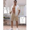 imageCOOFANDY Mens Linen Shorts Elastic Waist Drawstring Shorts Casual Summer Beach ShortsDark Khaki