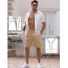 imageCOOFANDY Mens Linen Shorts Elastic Waist Drawstring Shorts Casual Summer Beach ShortsDark Khaki2