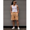 imageCOOFANDY Mens Linen Shorts Elastic Waist Drawstring Shorts Casual Summer Beach ShortsDark Khaki2