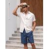 imageCOOFANDY Mens Linen Shorts Elastic Waist Drawstring Shorts Casual Summer Beach ShortsDenim Blue