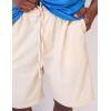 imageCOOFANDY Mens Linen Shorts Elastic Waist Drawstring Shorts Casual Summer Beach ShortsKhaki