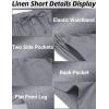 imageCOOFANDY Mens Linen Shorts Elastic Waist Drawstring Shorts Casual Summer Beach ShortsLight Gray