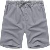 imageCOOFANDY Mens Linen Shorts Elastic Waist Drawstring Shorts Casual Summer Beach ShortsLight Gray