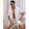 imageCOOFANDY Mens Linen Shorts Elastic Waist Drawstring Shorts Casual Summer Beach ShortsLinen Khaki