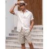 imageCOOFANDY Mens Linen Shorts Elastic Waist Drawstring Shorts Casual Summer Beach ShortsLinen Khaki