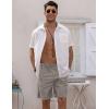 imageCOOFANDY Mens Linen Shorts Elastic Waist Drawstring Shorts Casual Summer Beach ShortsMedium Gray
