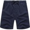 imageCOOFANDY Mens Linen Shorts Elastic Waist Drawstring Shorts Casual Summer Beach ShortsNavy Blue