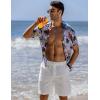 imageCOOFANDY Mens Linen Shorts Elastic Waist Drawstring Shorts Casual Summer Beach ShortsWhite