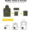 imageCOOFANDY Mens Rain Jacket Waterproof Packable Raincoat Lightweight Rain Shell Hood Travel Golf Hiking Cycling Zip PocketsArmy Green