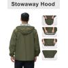 imageCOOFANDY Mens Rain Jacket Waterproof Packable Raincoat Lightweight Rain Shell Hood Travel Golf Hiking Cycling Zip PocketsArmy Green