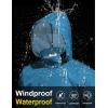 imageCOOFANDY Mens Rain Jacket Waterproof Packable Raincoat Lightweight Rain Shell Hood Travel Golf Hiking Cycling Zip PocketsBlue