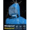 imageCOOFANDY Mens Rain Jacket Waterproof Packable Raincoat Lightweight Rain Shell Hood Travel Golf Hiking Cycling Zip PocketsBright Blue