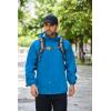imageCOOFANDY Mens Rain Jacket Waterproof Packable Raincoat Lightweight Rain Shell Hood Travel Golf Hiking Cycling Zip PocketsBright Blue