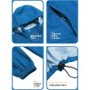 imageCOOFANDY Mens Rain Jacket Waterproof Packable Raincoat Lightweight Rain Shell Hood Travel Golf Hiking Cycling Zip PocketsBright Blue