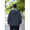 imageCOOFANDY Mens Rain Jacket Waterproof Packable Raincoat Lightweight Rain Shell Hood Travel Golf Hiking Cycling Zip PocketsDark Blue