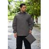 imageCOOFANDY Mens Rain Jacket Waterproof Packable Raincoat Lightweight Rain Shell Hood Travel Golf Hiking Cycling Zip PocketsDark Grey