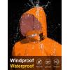 imageCOOFANDY Mens Rain Jacket Waterproof Packable Raincoat Lightweight Rain Shell Hood Travel Golf Hiking Cycling Zip PocketsOrange