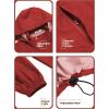 imageCOOFANDY Mens Rain Jacket Waterproof Packable Raincoat Lightweight Rain Shell Hood Travel Golf Hiking Cycling Zip PocketsRed