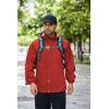 imageCOOFANDY Mens Rain Jacket Waterproof Packable Raincoat Lightweight Rain Shell Hood Travel Golf Hiking Cycling Zip PocketsRed