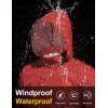 imageCOOFANDY Mens Rain Jacket Waterproof Packable Raincoat Lightweight Rain Shell Hood Travel Golf Hiking Cycling Zip PocketsRed