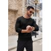 imageCOOFANDY Mens Ribbed Crewneck Sweater Long Sleeve Slim Fit Knitted Pullover SweaterAblack