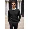 imageCOOFANDY Mens Ribbed Crewneck Sweater Long Sleeve Slim Fit Knitted Pullover SweaterAblack