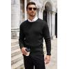 imageCOOFANDY Mens Ribbed Crewneck Sweater Long Sleeve Slim Fit Knitted Pullover SweaterAblack