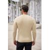 imageCOOFANDY Mens Ribbed Crewneck Sweater Long Sleeve Slim Fit Knitted Pullover SweaterBeige