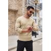 imageCOOFANDY Mens Ribbed Crewneck Sweater Long Sleeve Slim Fit Knitted Pullover SweaterBeige