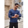 imageCOOFANDY Mens Ribbed Crewneck Sweater Long Sleeve Slim Fit Knitted Pullover SweaterBlue