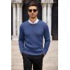imageCOOFANDY Mens Ribbed Crewneck Sweater Long Sleeve Slim Fit Knitted Pullover SweaterBlue