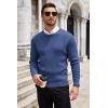 imageCOOFANDY Mens Ribbed Crewneck Sweater Long Sleeve Slim Fit Knitted Pullover SweaterBlue